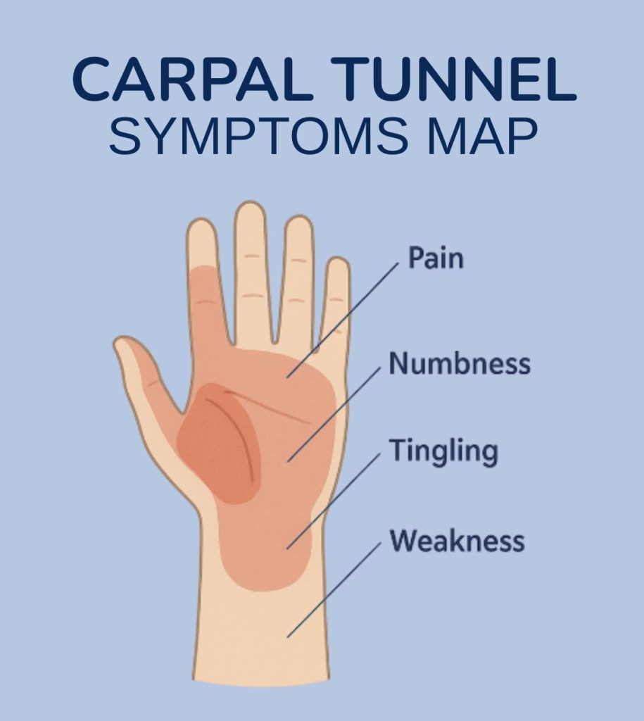 carpal tunnel symptom map